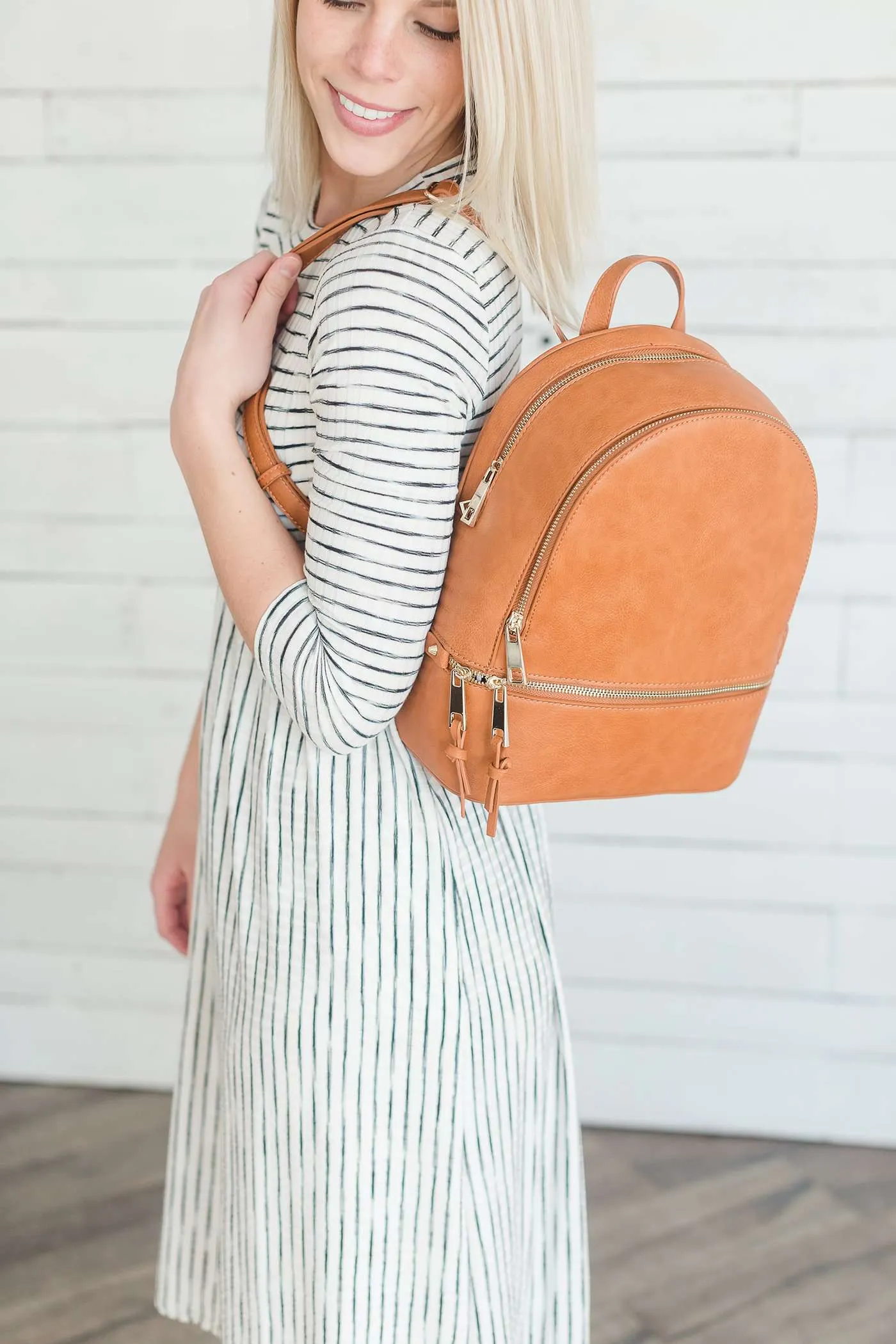 Faux Leather Backpack