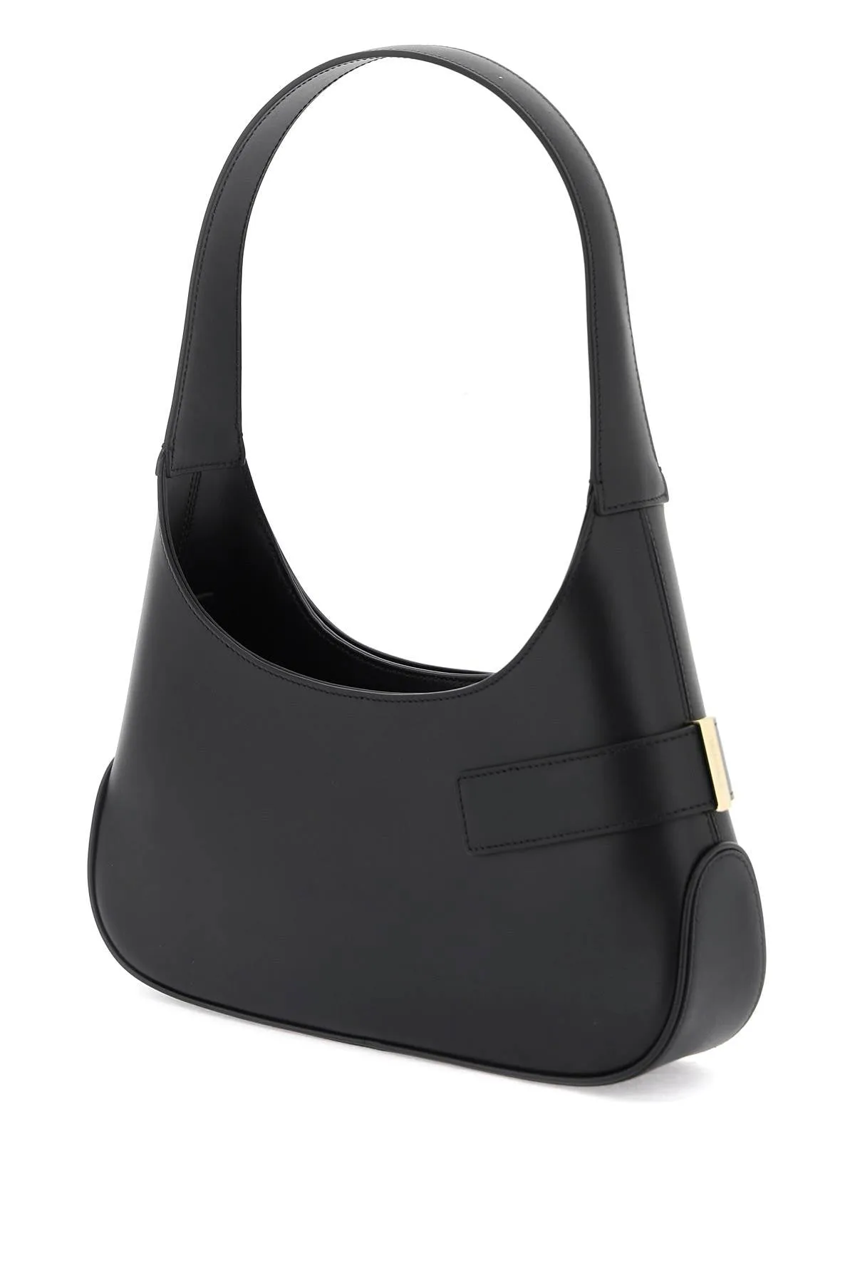 FERRAGAMO Chic Medium Black Leather Hobo Shoulder Bag for Women