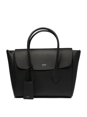 FERRAGAMO Stylish Black Leather East-West Handbag for Men