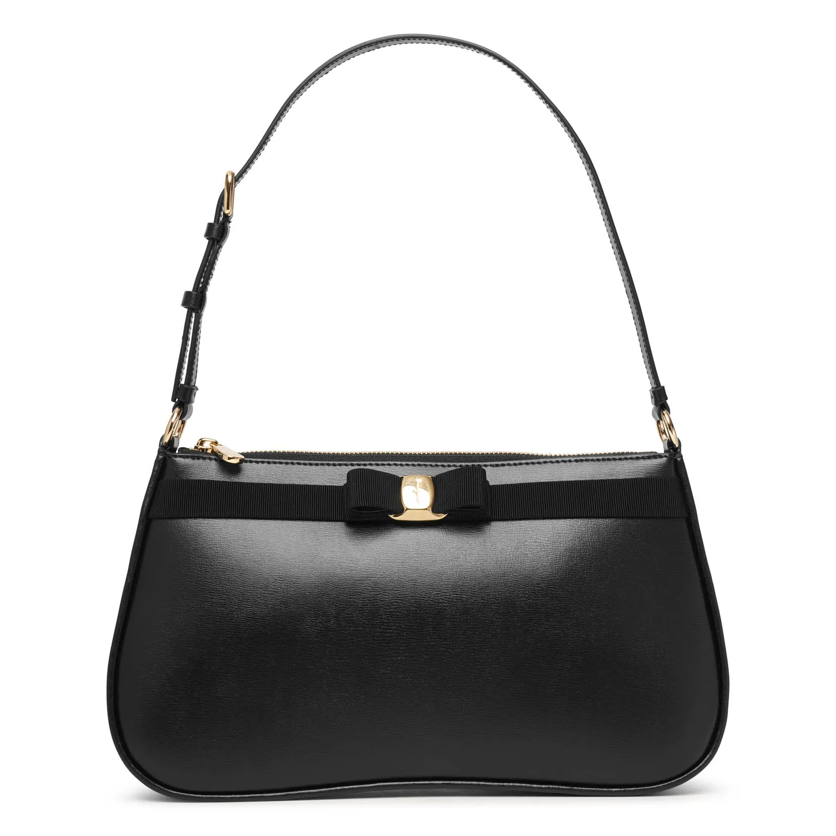 Ferragamo Vara grosgrain bow black leather bag