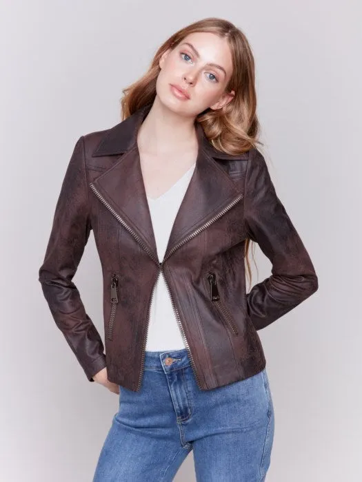 FINAL SALE Charlie B C6282R Vintage Faux Leather Jacket