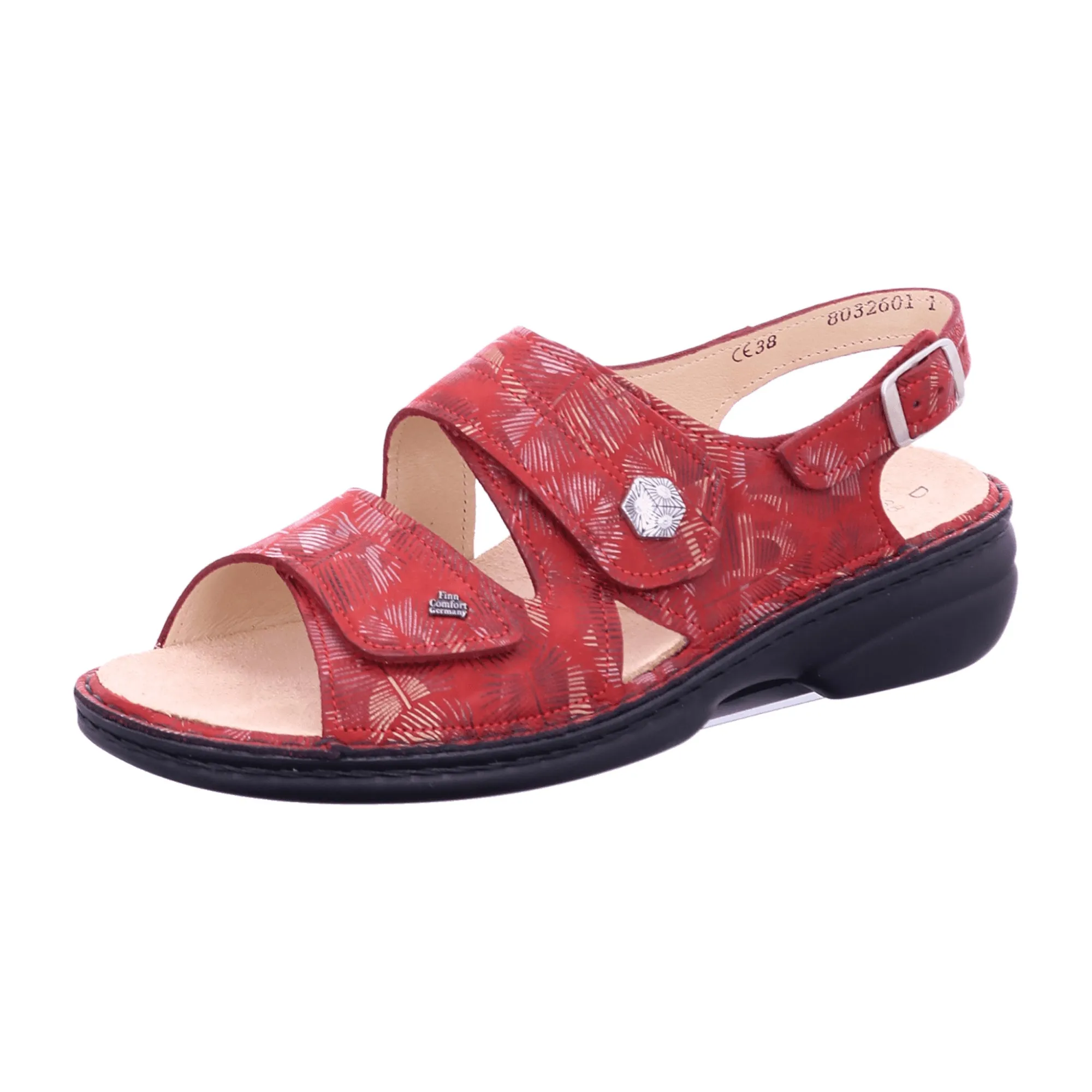 Finn Comfort Milos Red Sandals for Women - Stylish & Durable