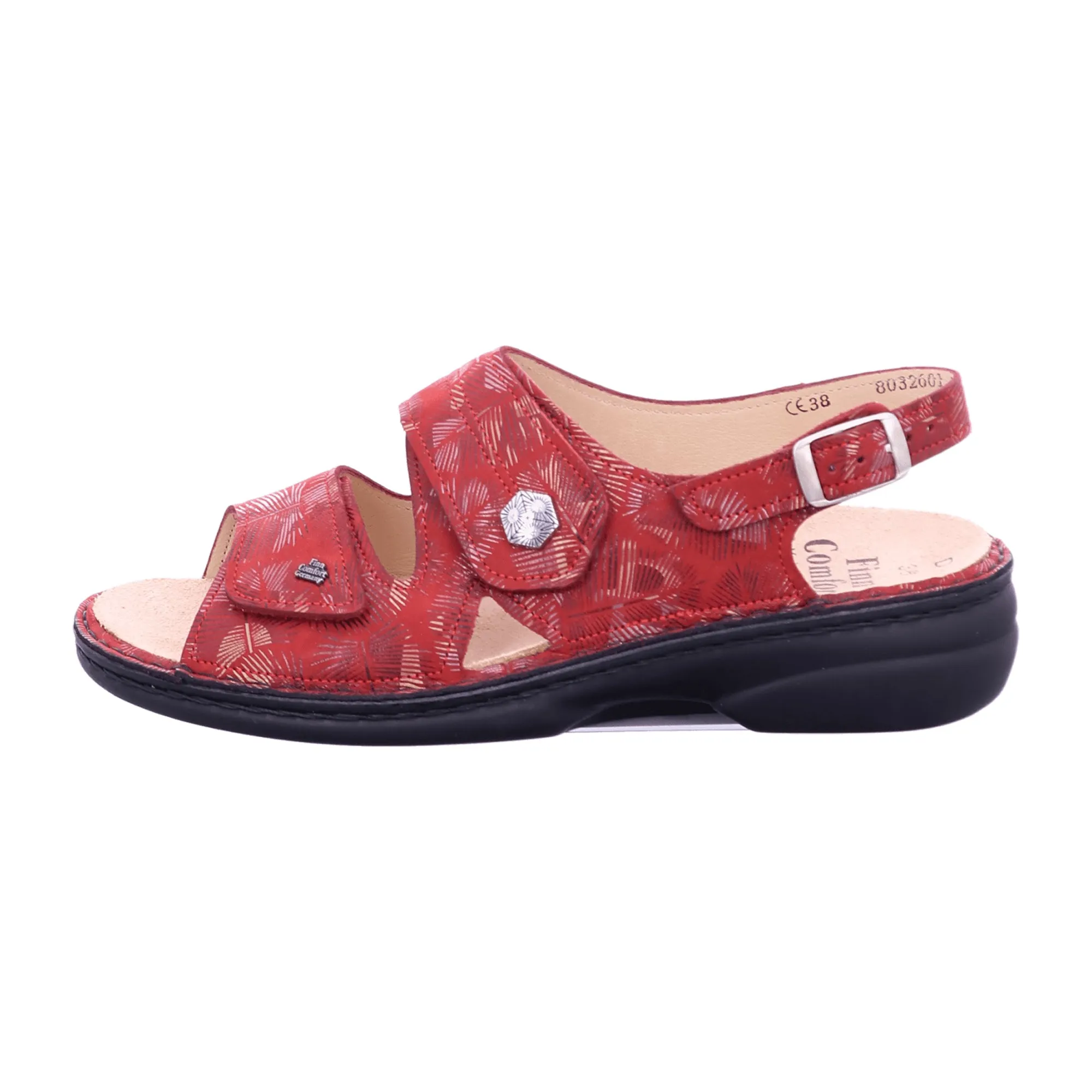 Finn Comfort Milos Red Sandals for Women - Stylish & Durable