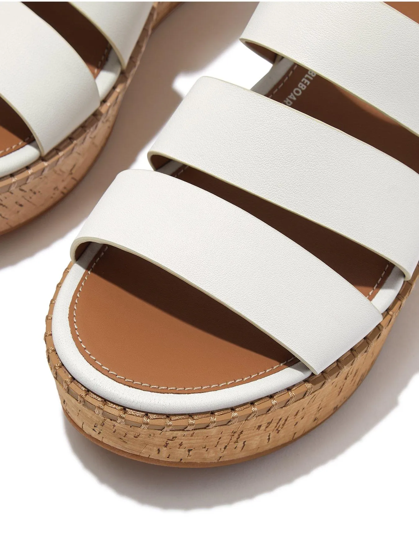 FitFlop Eloise Leather/cork Strappy Wedge Sandals - Urban White