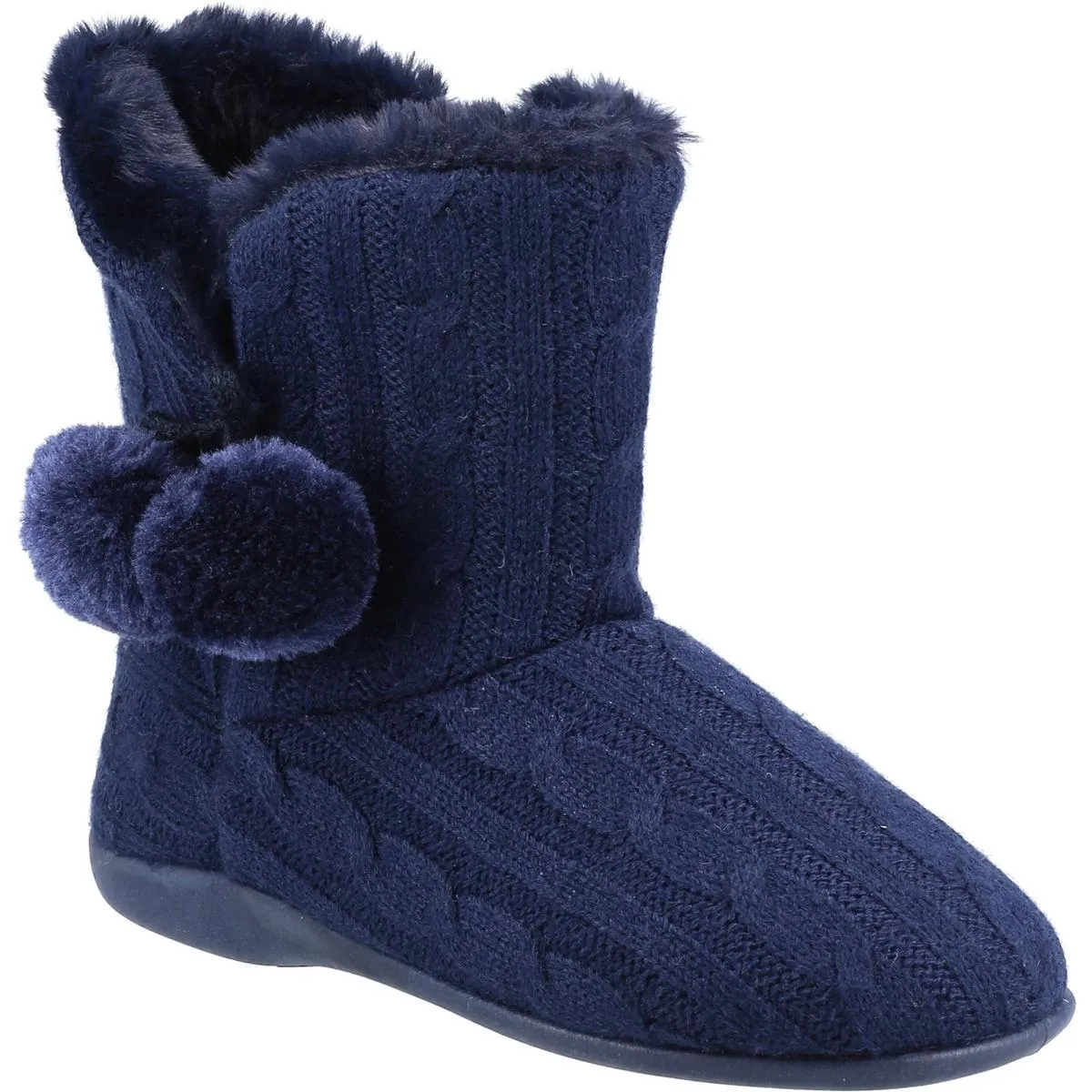 Fleet & Foster Apple Knitted Bootie Slipper Navy