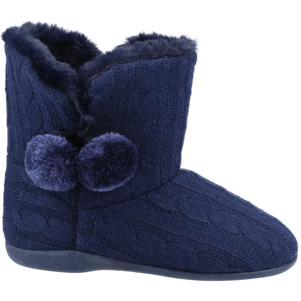 Fleet & Foster Apple Knitted Bootie Slipper Navy