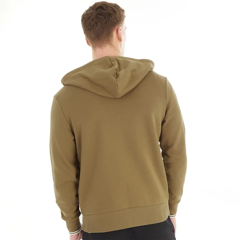 Fred Perry Mens Zip Through Hoodie Shaded Stone