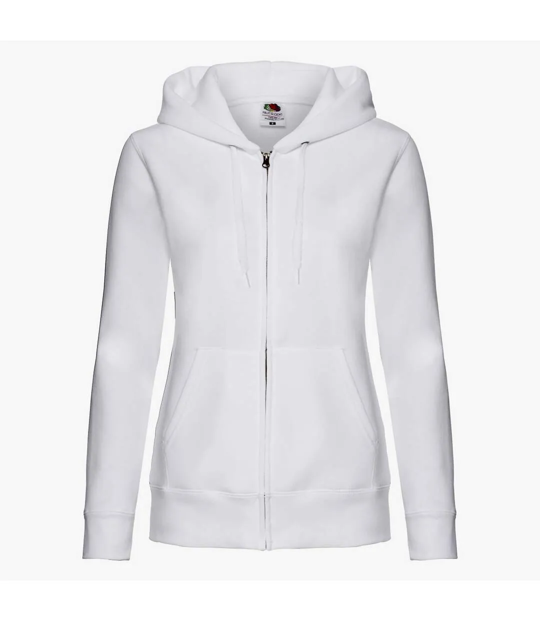 Fruit Of The Loom Ladies Lady-Fit Hooded Sweatshirt Jacket (White) - UTBC1372