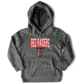 Gameday Couture  Texas Tech Red Raiders Girls Youth Black Running Wild Leopard Print Pullover Hoodie