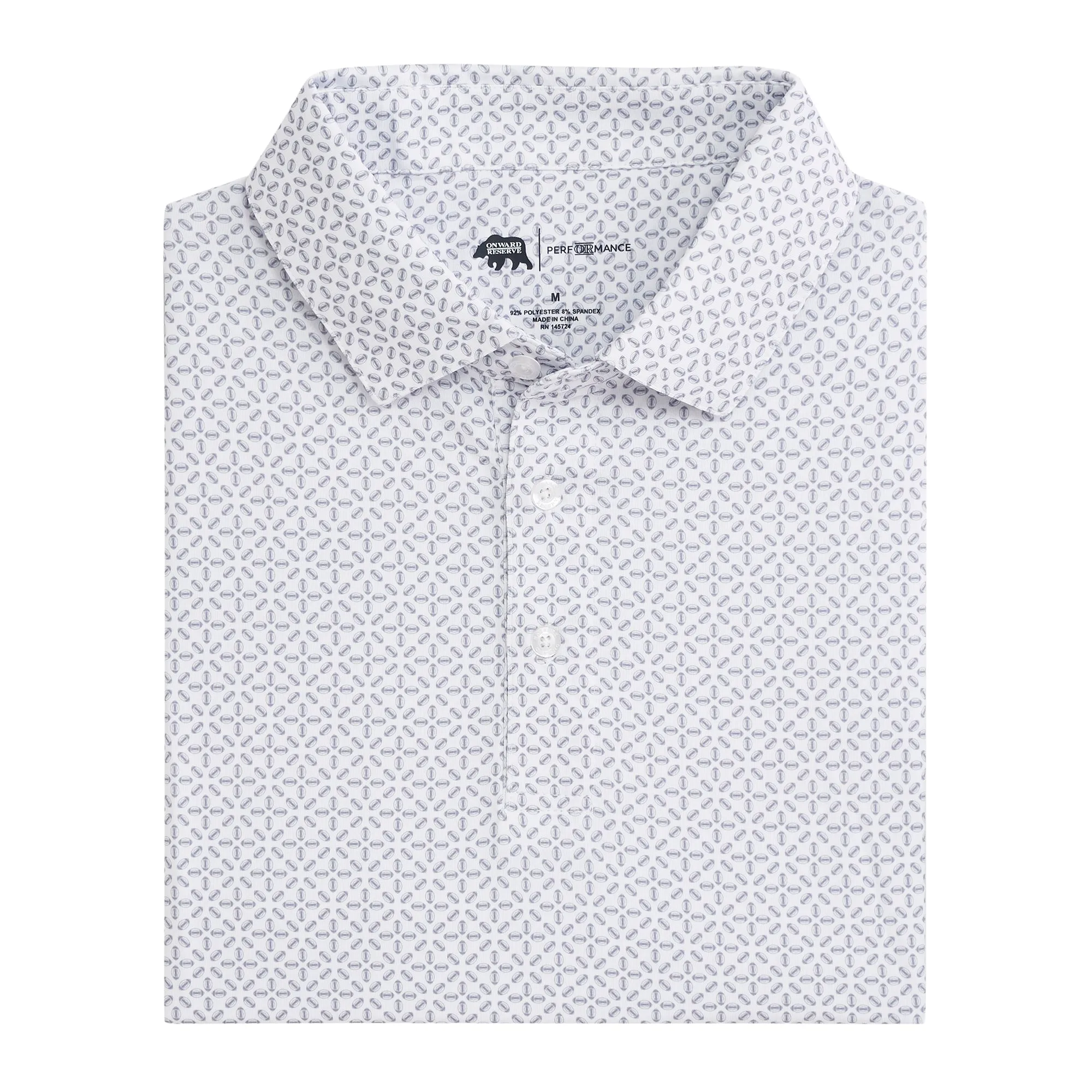 Gameday Printed Performance Polo - White