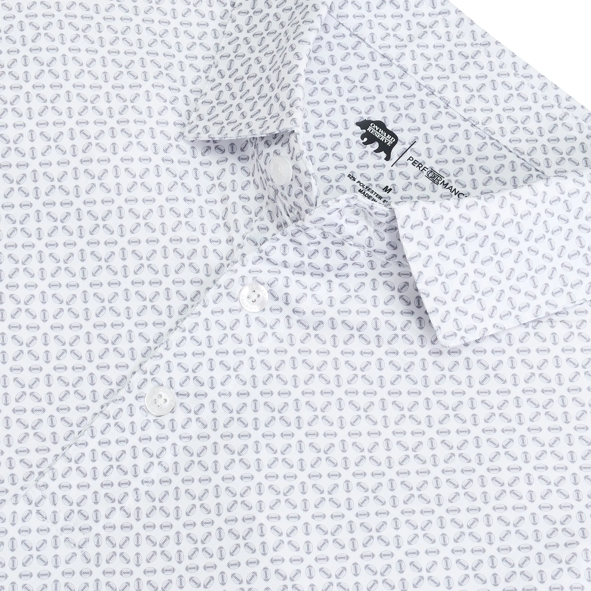 Gameday Printed Performance Polo - White