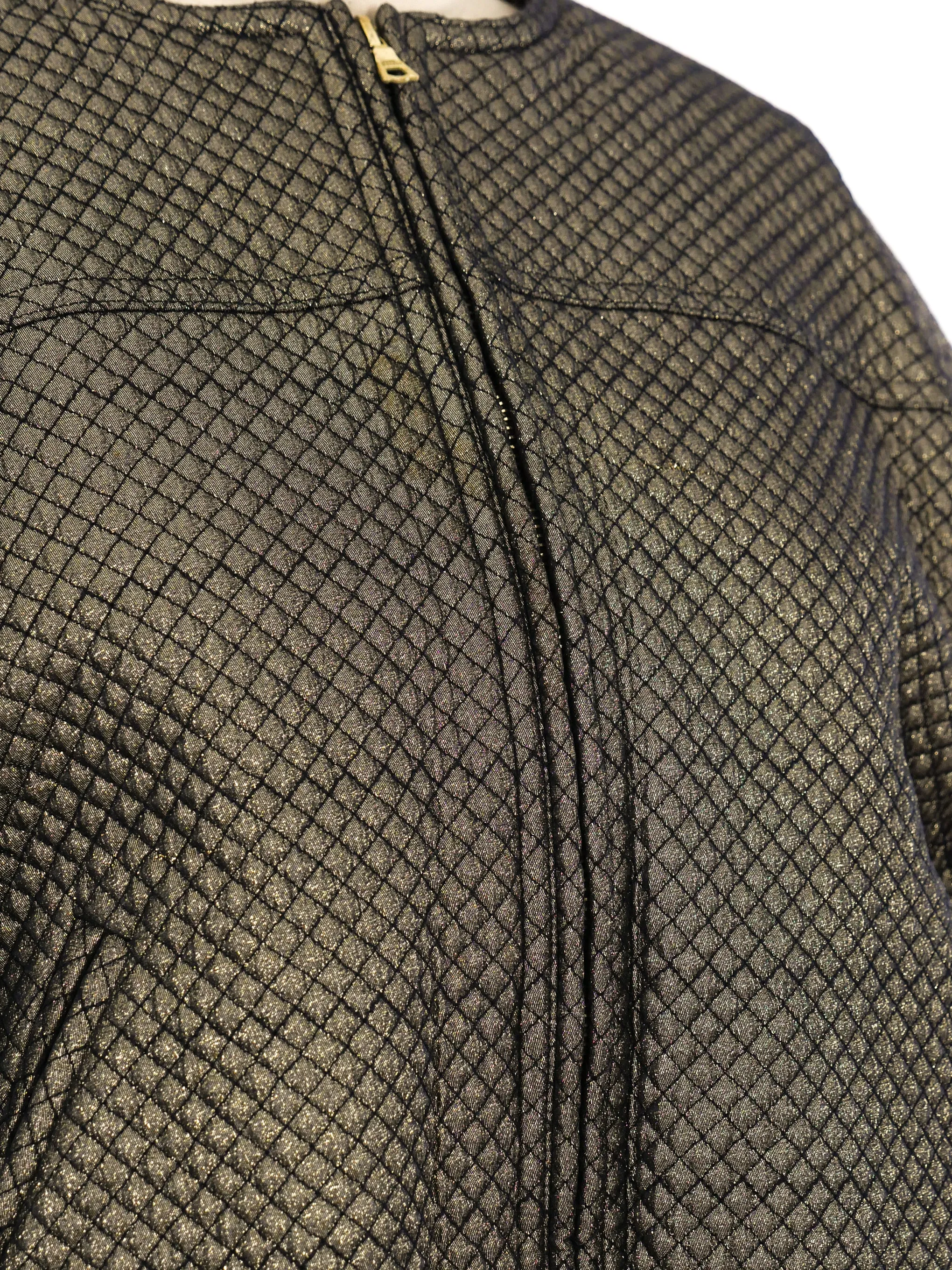 Gianfranco Ferre Quilted Metallic Bomber