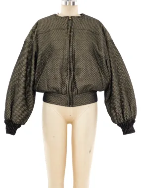 Gianfranco Ferre Quilted Metallic Bomber