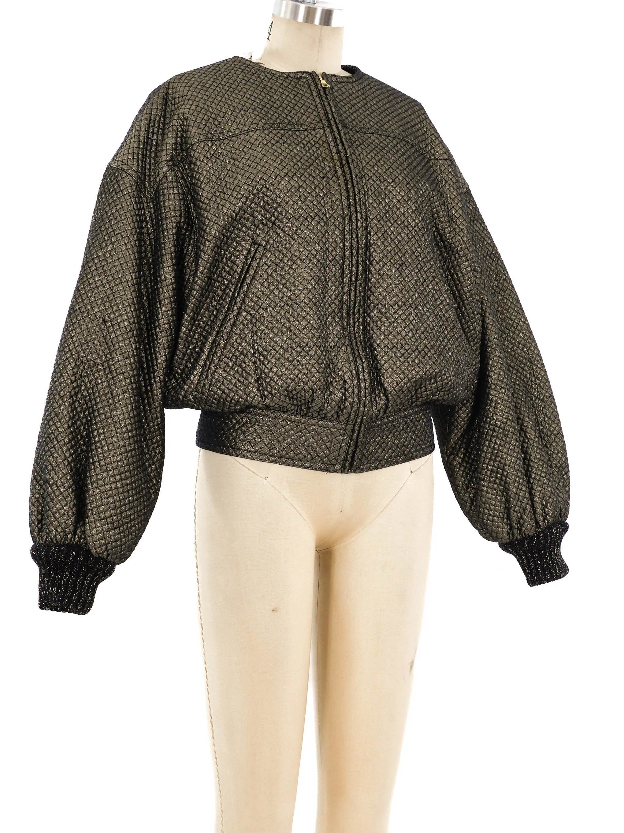 Gianfranco Ferre Quilted Metallic Bomber