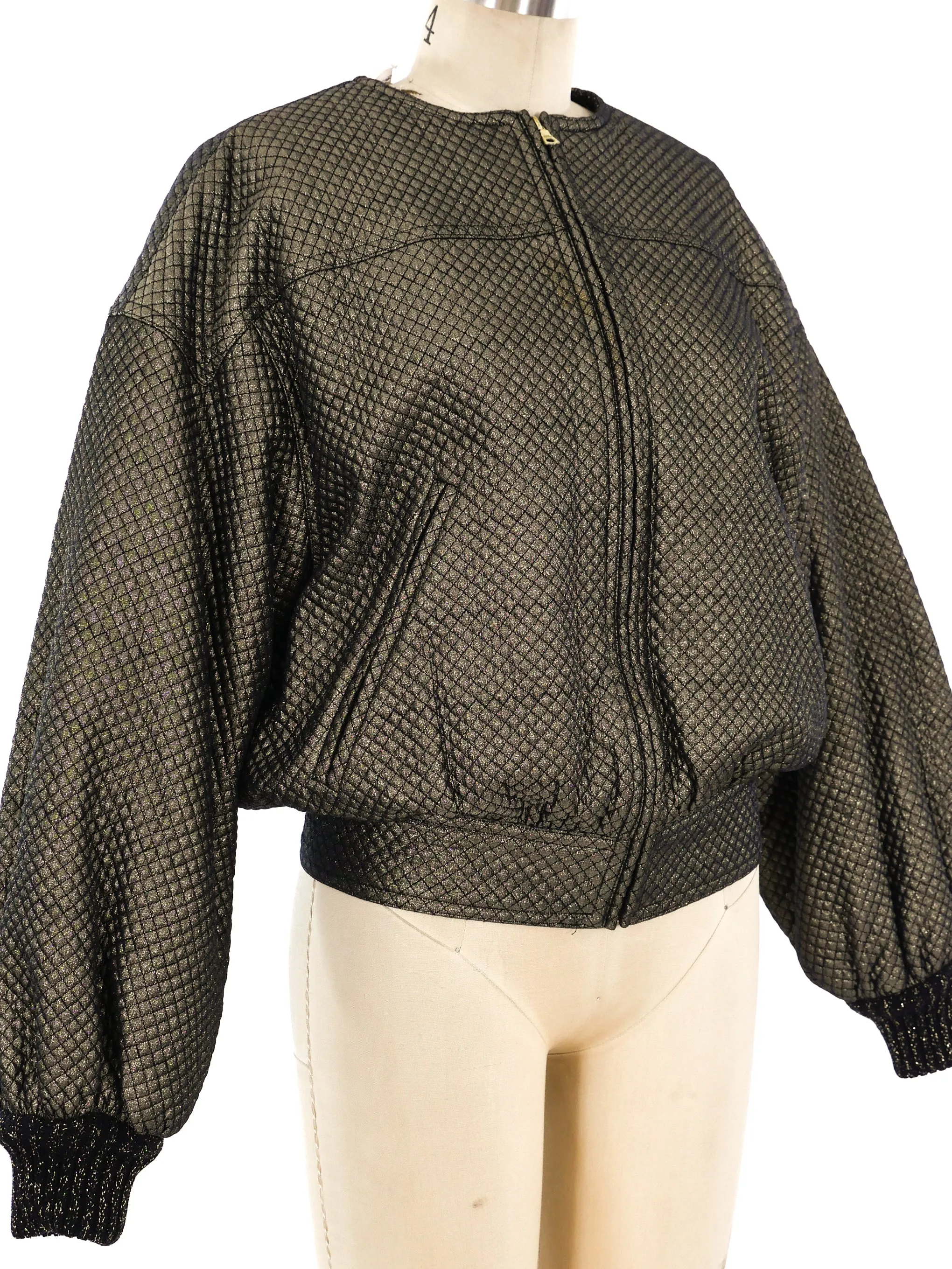 Gianfranco Ferre Quilted Metallic Bomber