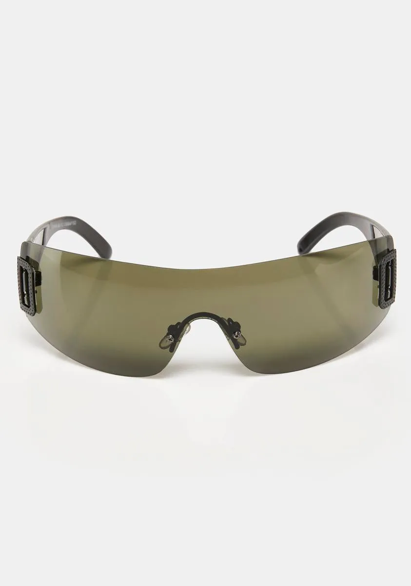 Green Dynamite Shield Sunglasses-