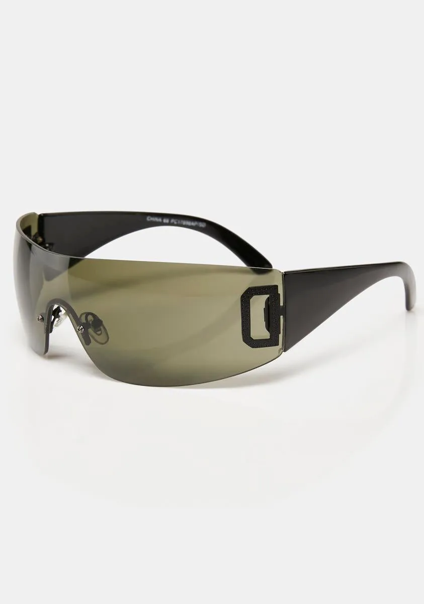 Green Dynamite Shield Sunglasses-