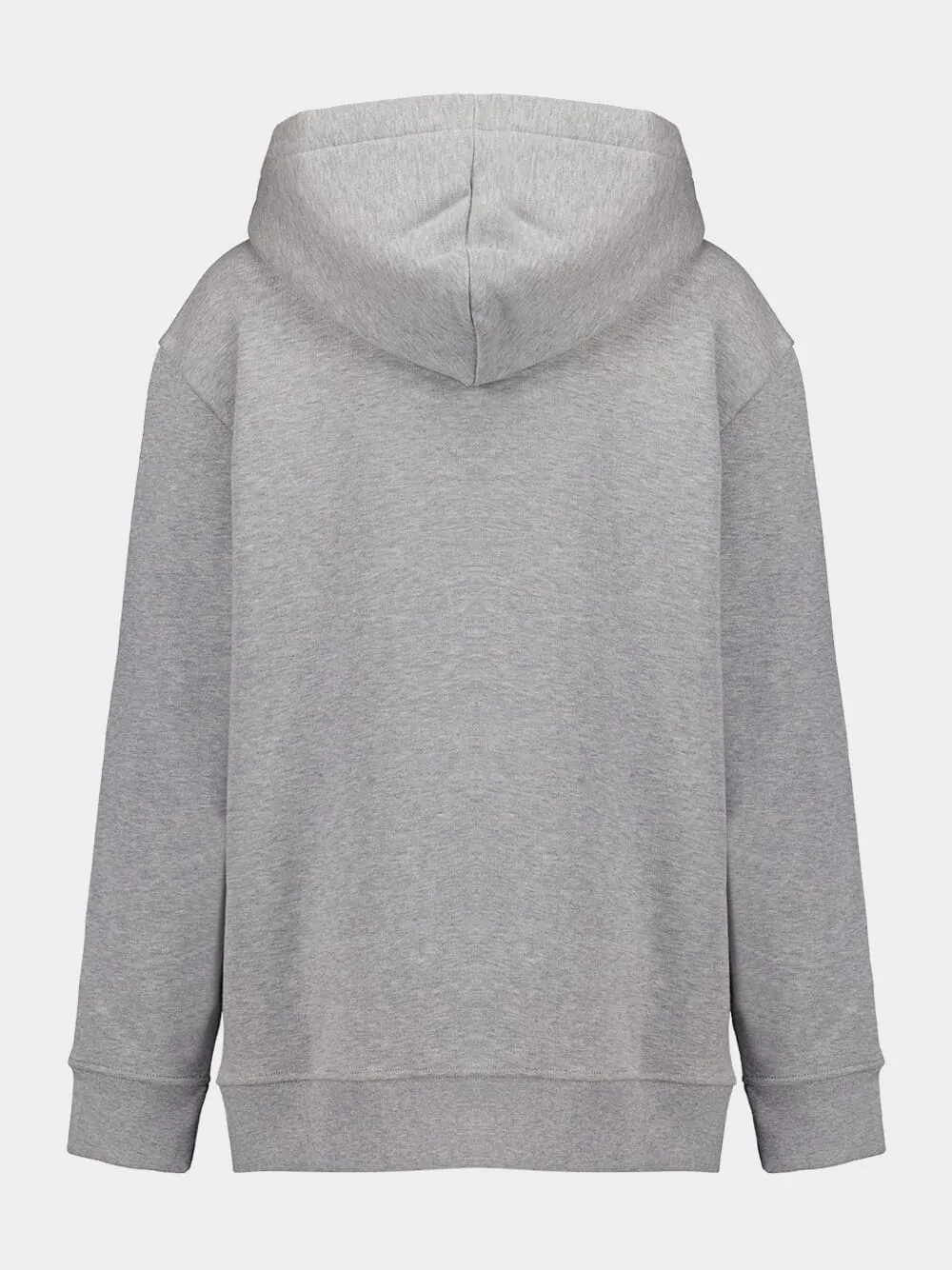 Grey Cotton Zip-Up Hooded Sweatshirt