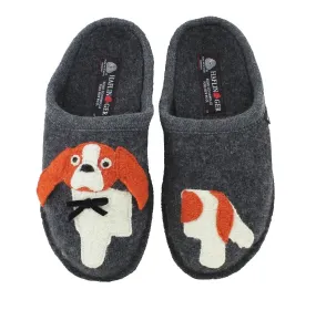 Haflinger Flair Spaniel Slipper Anthracite