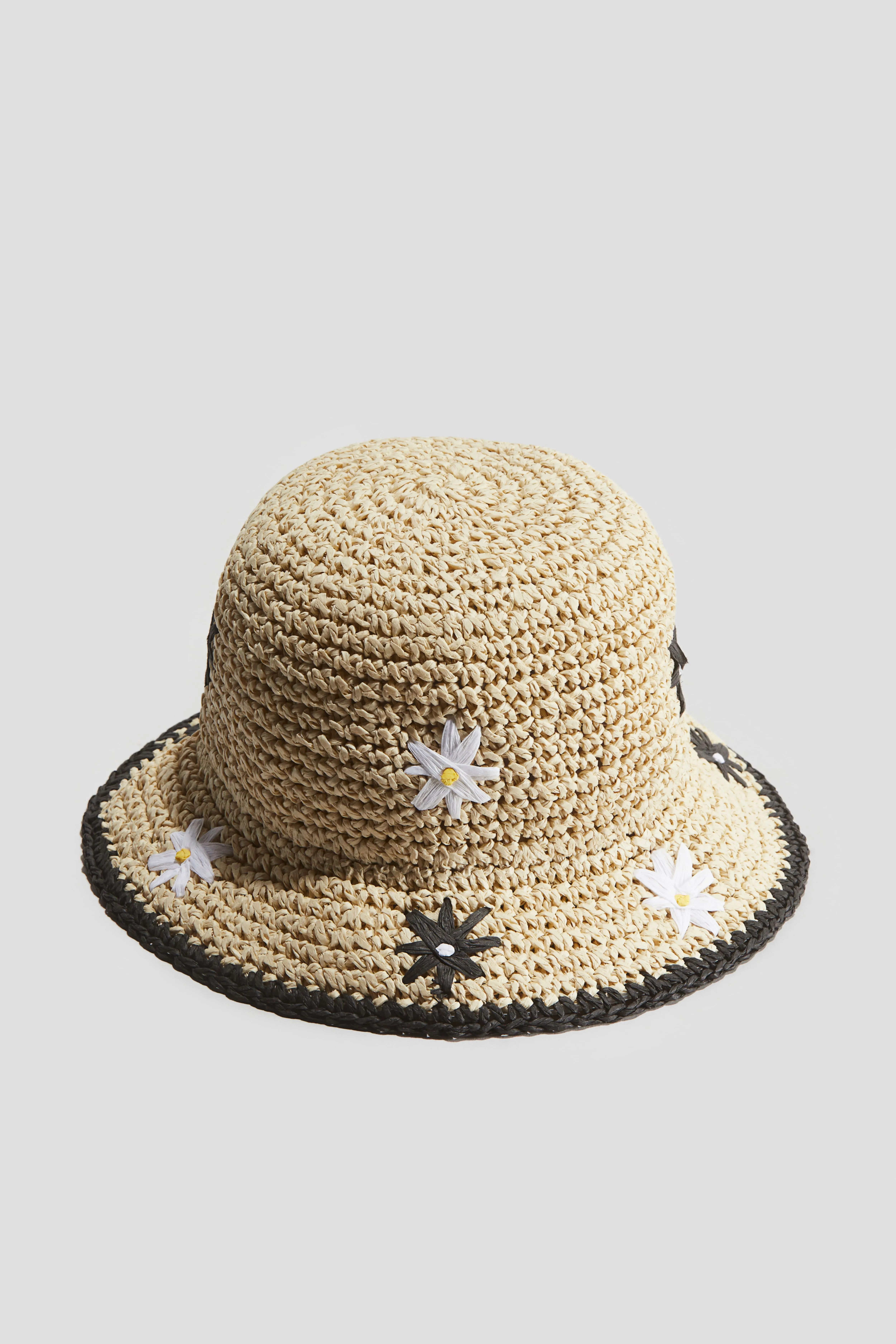 H&M Embroidered Straw Hat