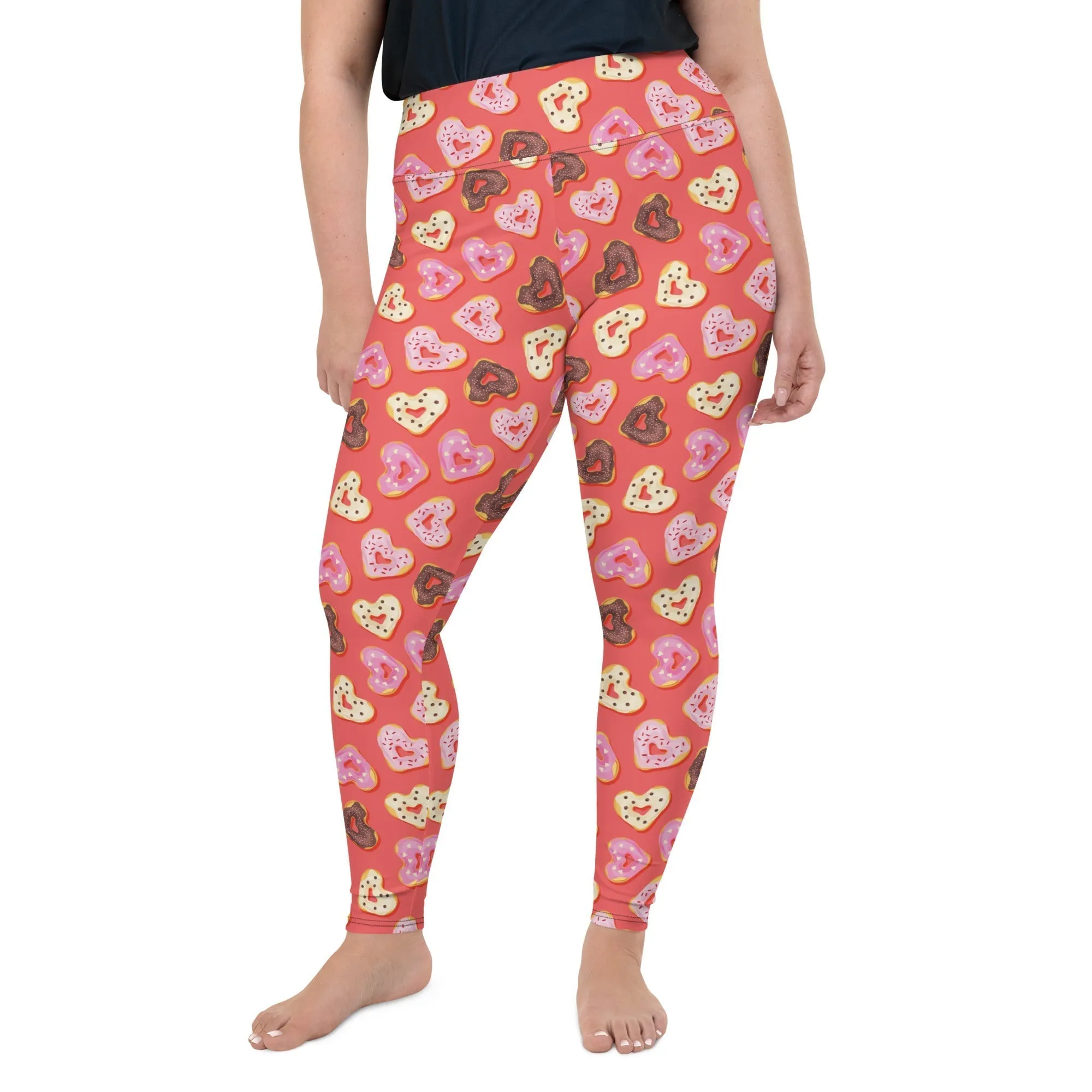 Heart Doughnuts Plus Size Leggings