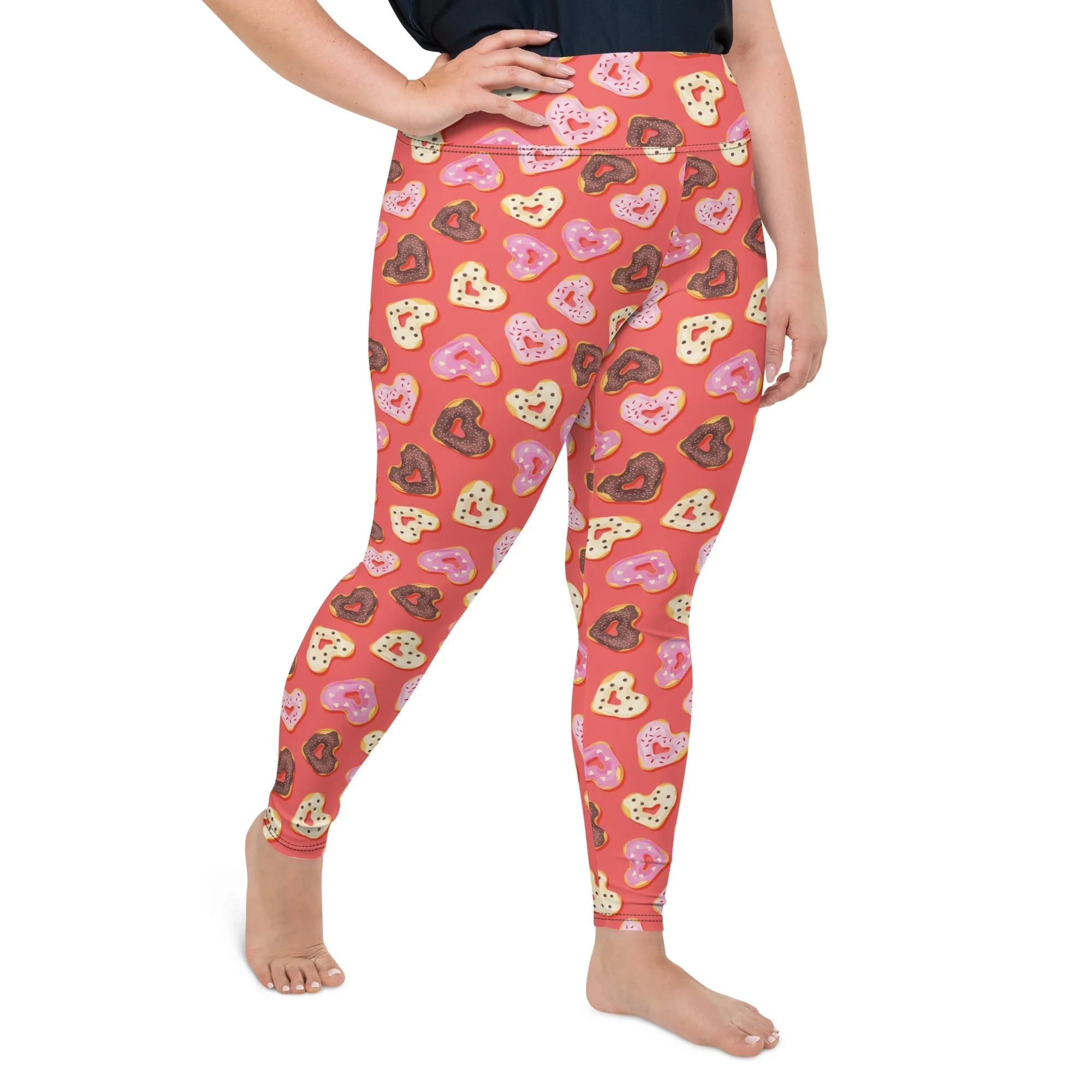 Heart Doughnuts Plus Size Leggings