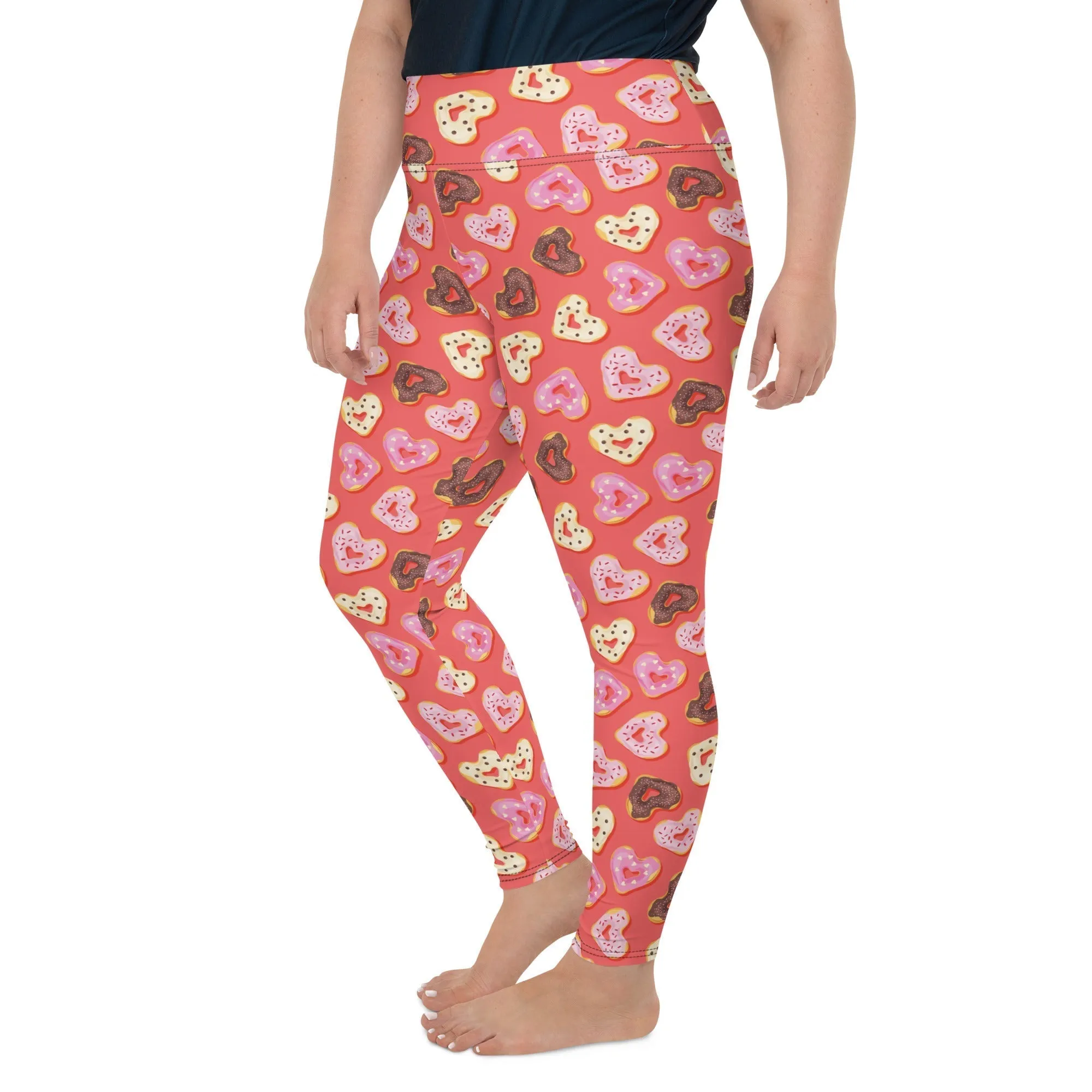 Heart Doughnuts Plus Size Leggings