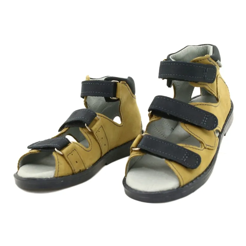 High prophylactic sandals Mazurek 291 gray orange grey yellow