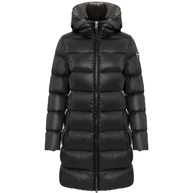 HOODED DOWN JACKET Woman Black Dark Steel