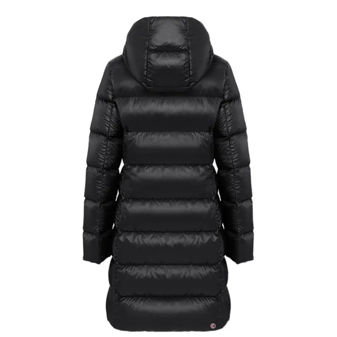 HOODED DOWN JACKET Woman Black Dark Steel