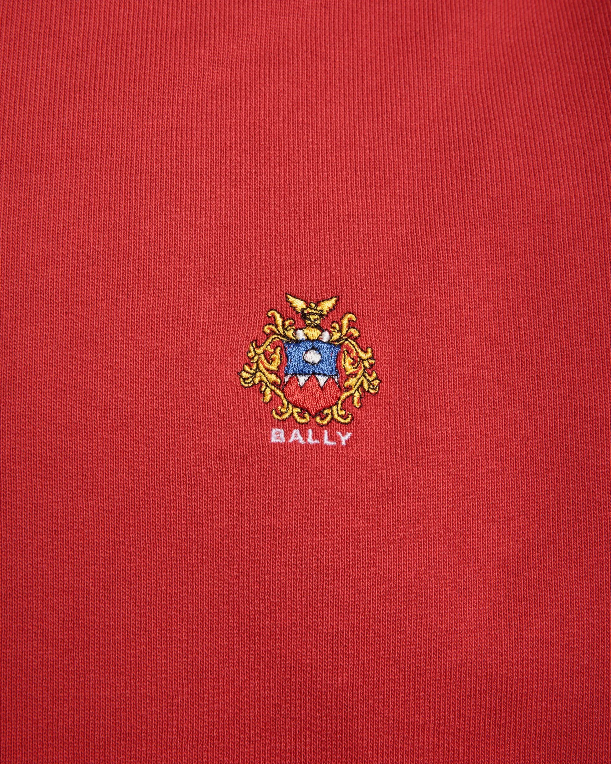 Hoodie With a Bally Crest Logo In Red Cotton 