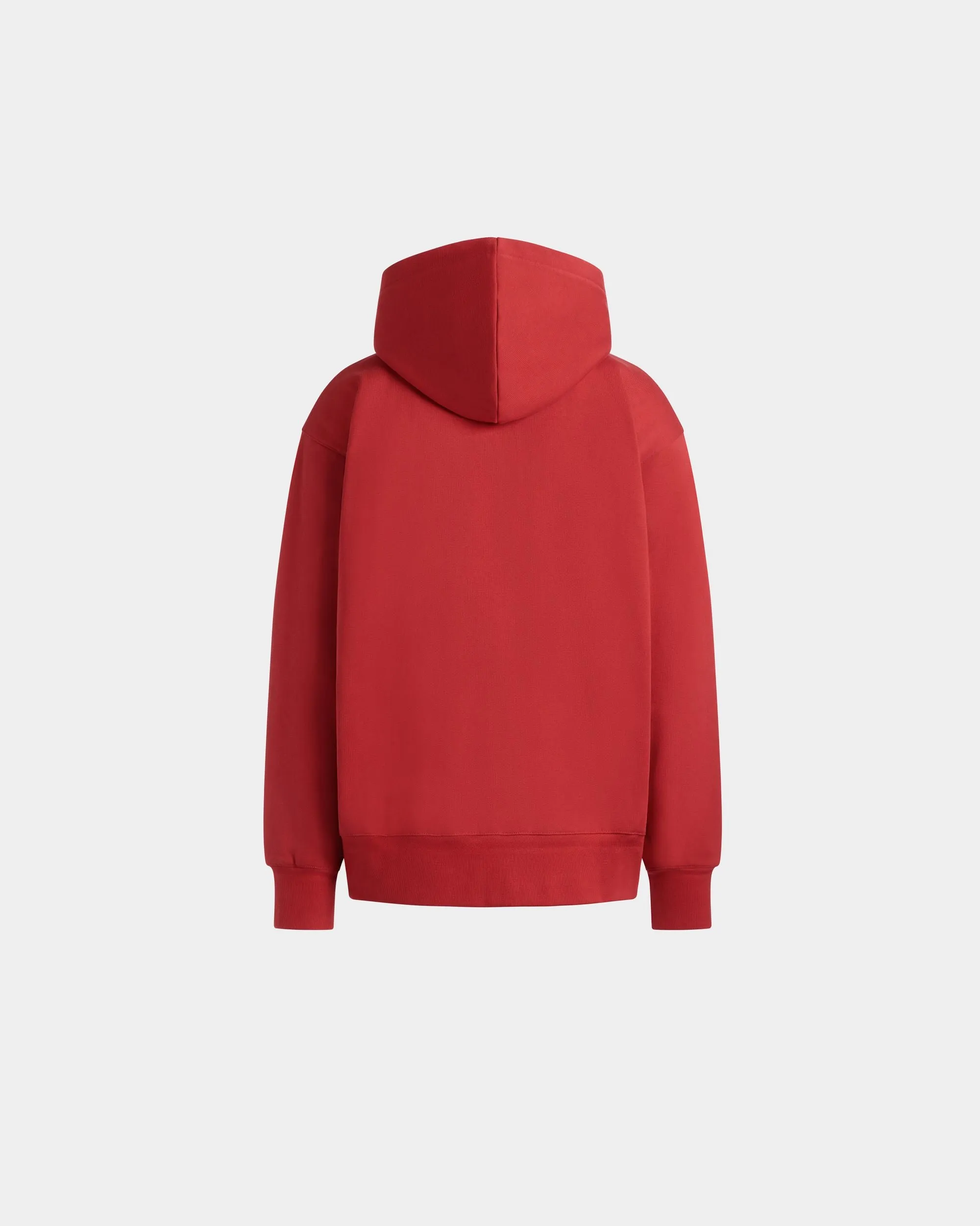 Hoodie With a Bally Crest Logo In Red Cotton 