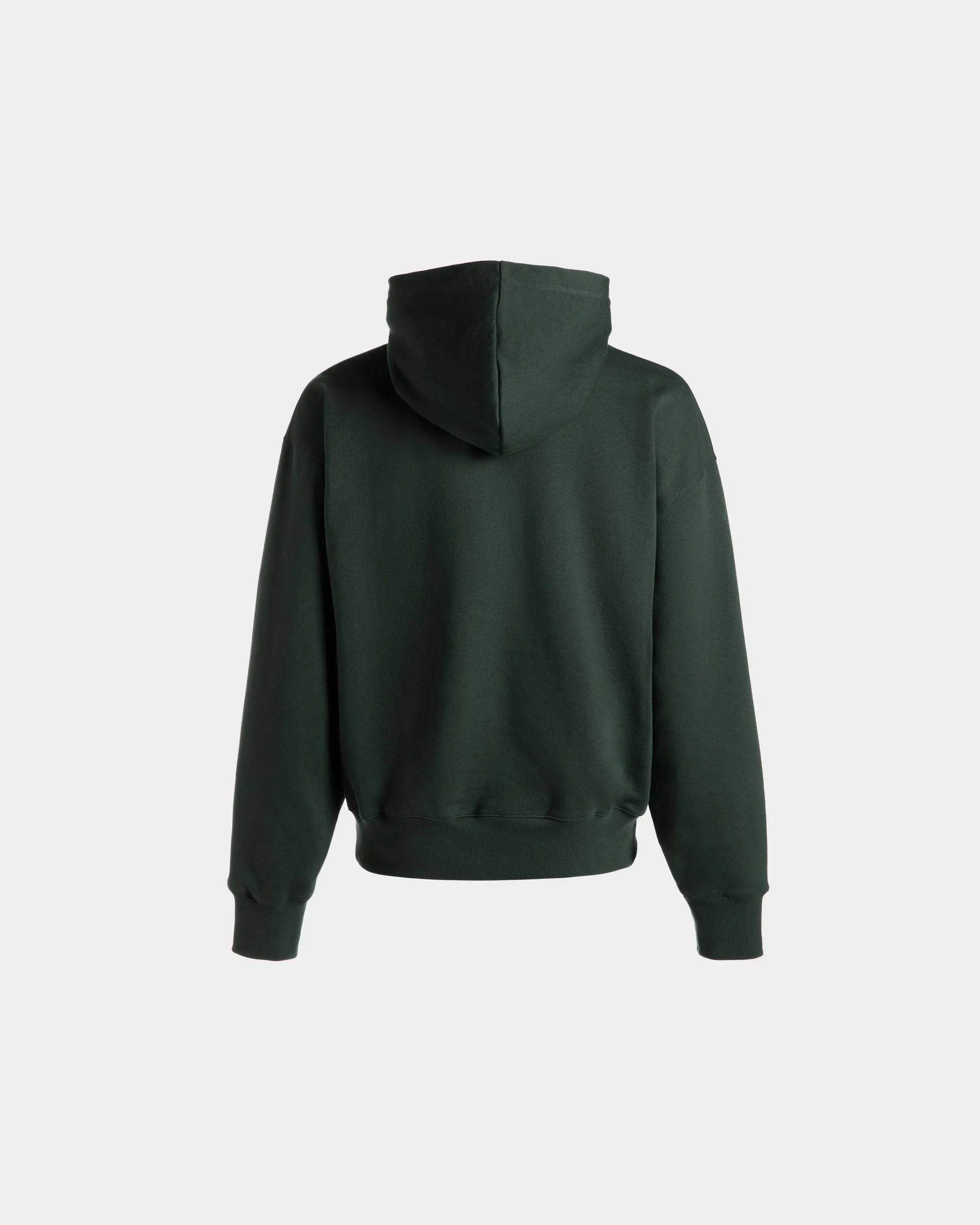 Hoodie With Bally Crest Logo In Bottle Green Cotton 