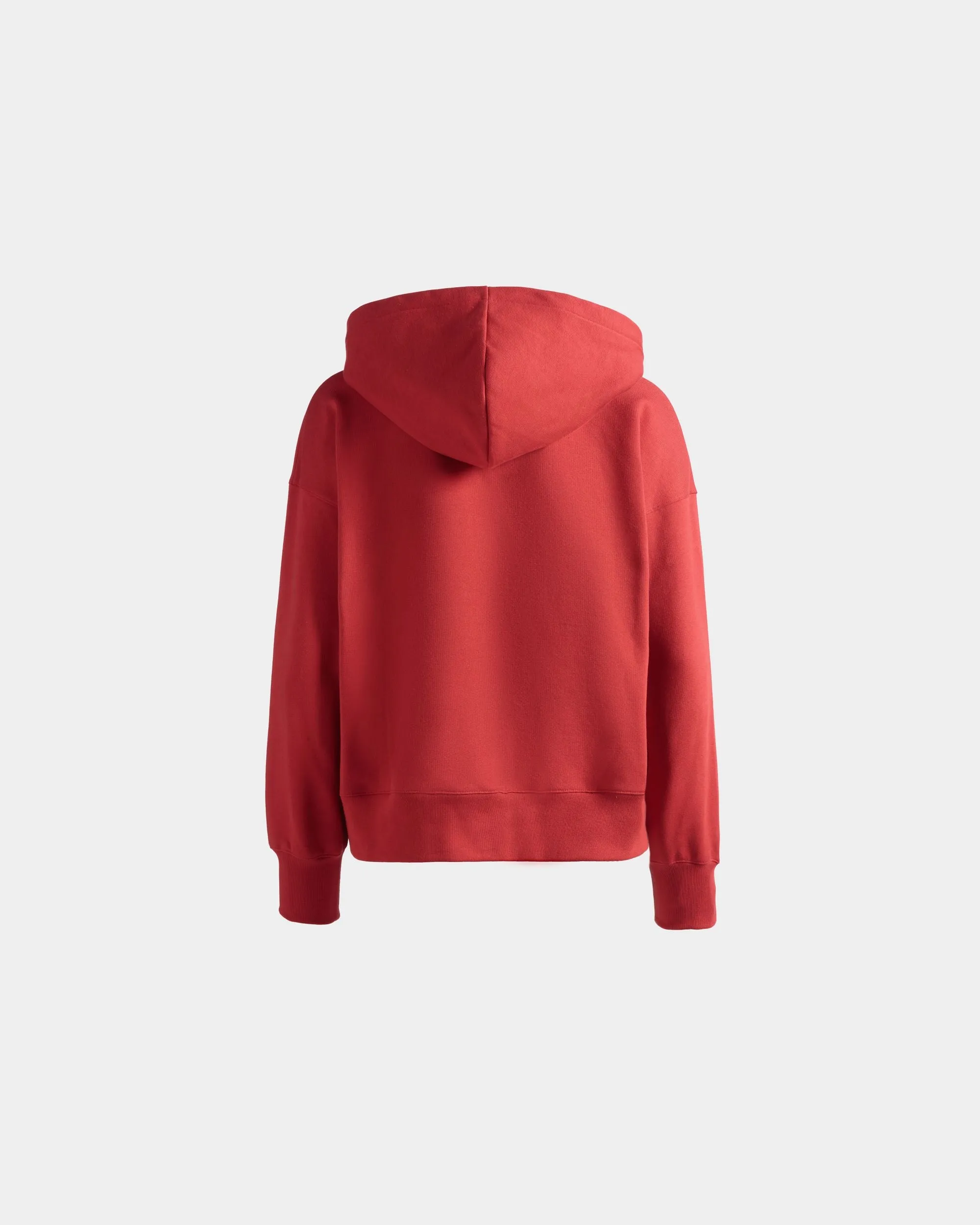 Hoodie With Bally Crest Logo In Candy Red Cotton 