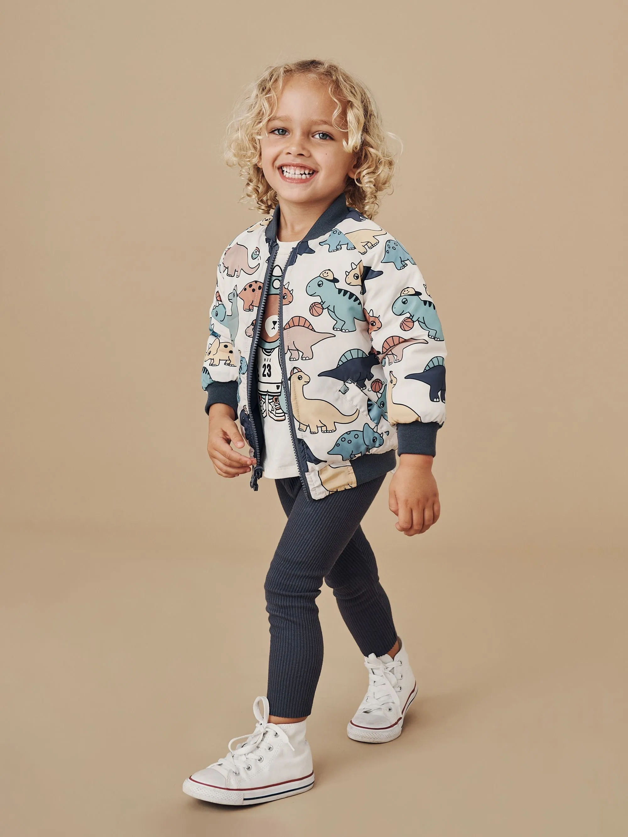 Huxbaby Reversible Bomber | B-Ball Dino