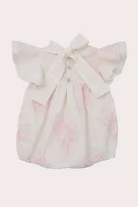 Ivory & Pink Floral Girls Romper (6M - 3Y)