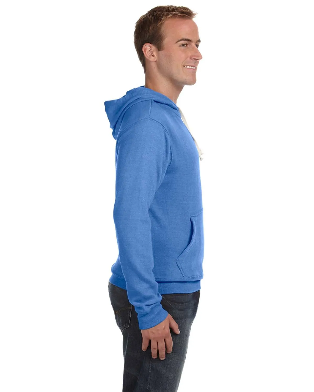 J8871 J-America Adult Tri-Blend Hooded Fleece SKU: J8871