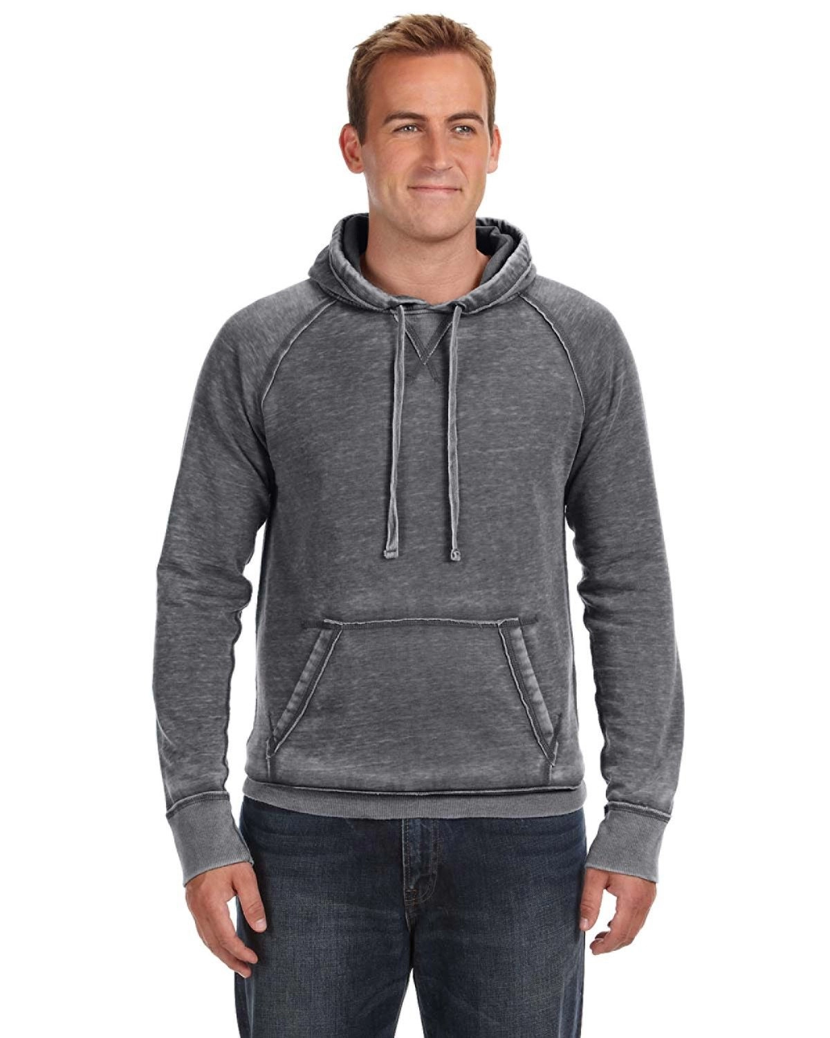 J8915 J-America Adult Vintage Zen Hooded Pullover Fleece SKU: J8915