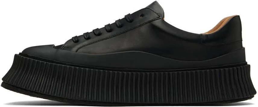 Jil Sander Black Leather Platform Sneakers