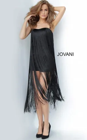 Jovani 3342 Short Fringe Overlay Romper Dress