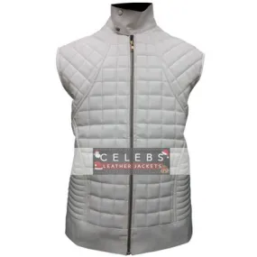 Justin Bieber White Leather Vest