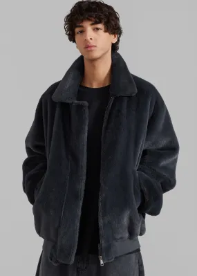 Justin Faux Fur Bomber - Storm