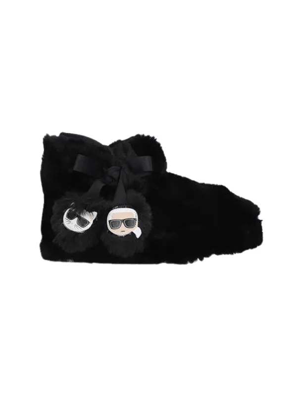 Karl Lagerfeld Slipper Kasa Twin Pom Pom Black