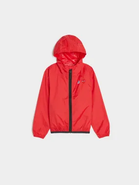 Kid K-Way Hoodie Full Zip, Red