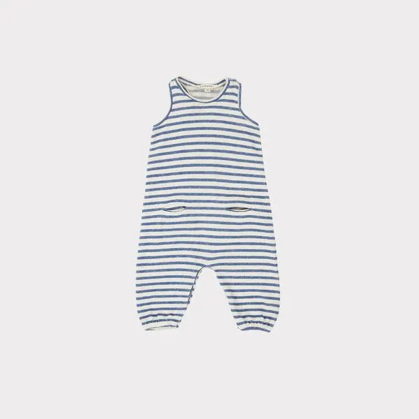 Kids Caramel Swordfish Baby Romper - Blue/Ivory Stripe