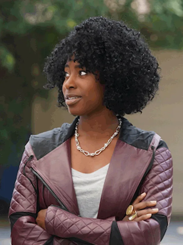 Kirby Howell Baptiste Why Women Kill Quilted Biker Leather Jacket