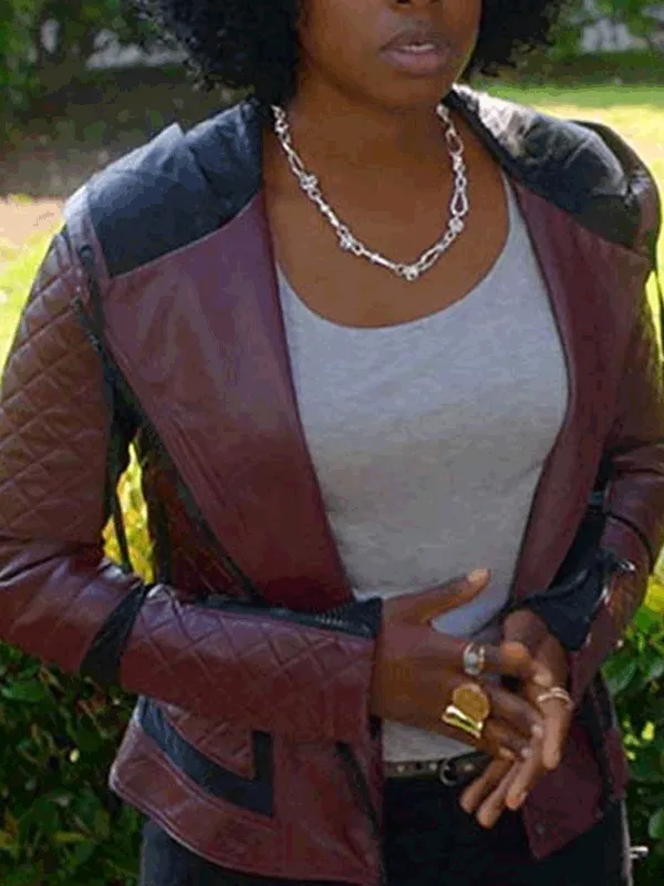 Kirby Howell Baptiste Why Women Kill Quilted Biker Leather Jacket