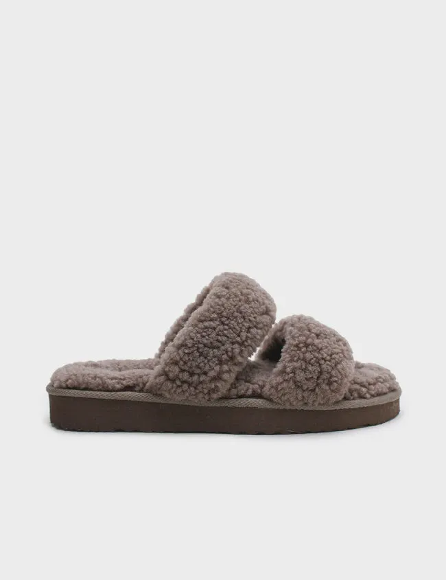   La Tribe Sheepy Platform Slipper Truffle  