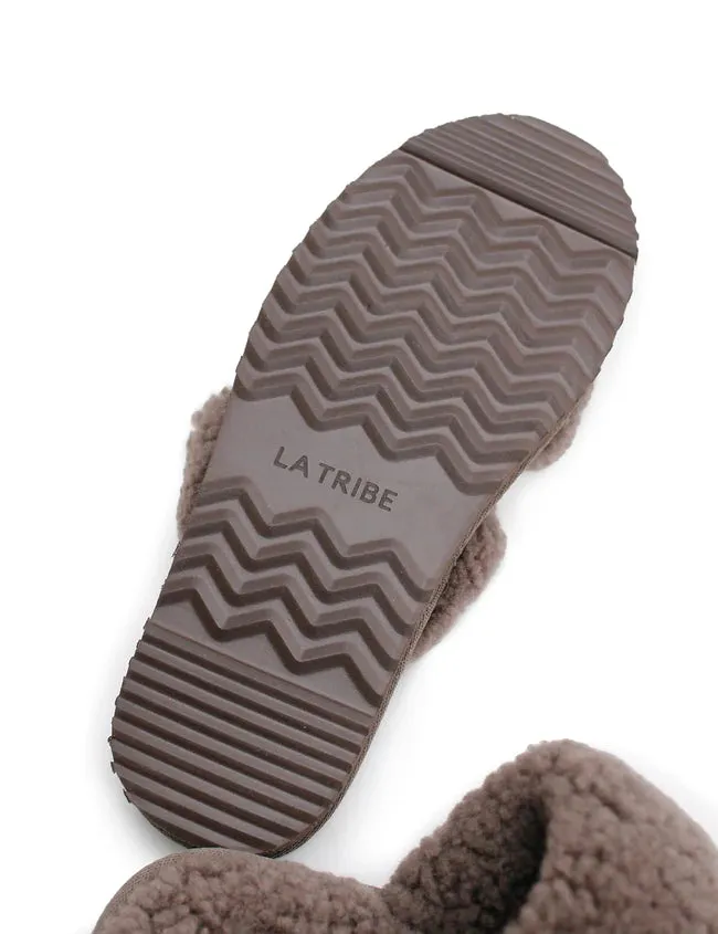   La Tribe Sheepy Platform Slipper Truffle  