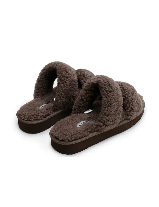   La Tribe Sheepy Platform Slipper Truffle  